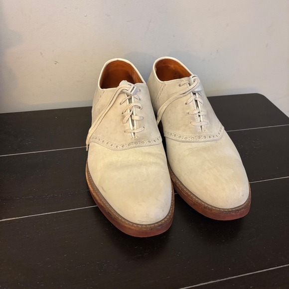 Cole Haan Traditionals | Mens 9 D | Cream Buck Oxford Shoes | Red Brick Sole main image 4